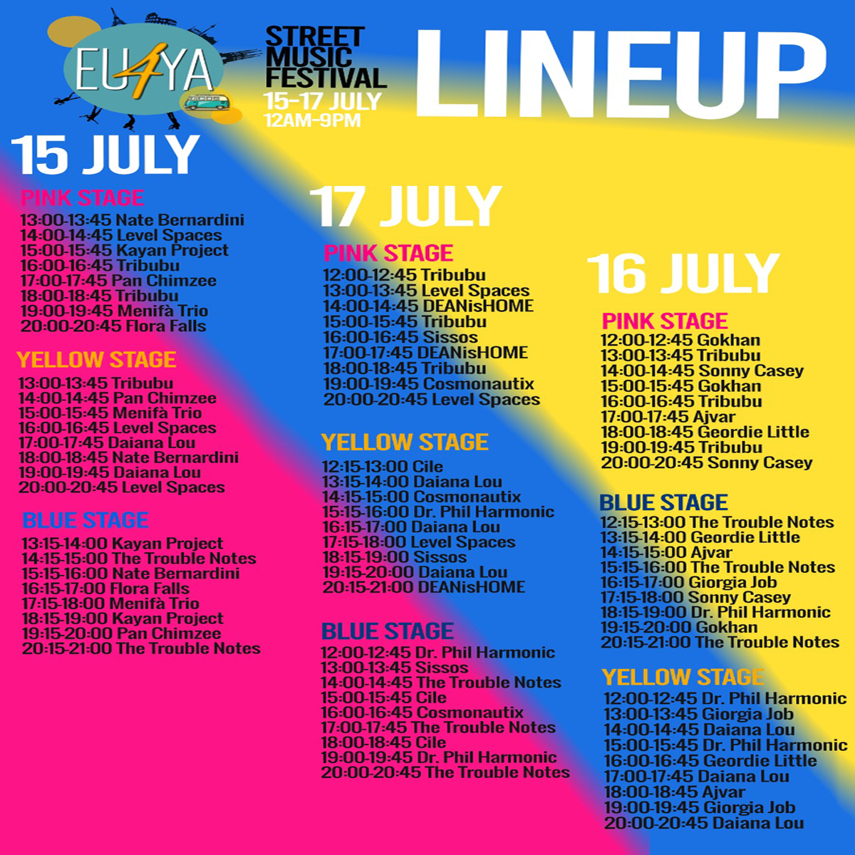 EU4YA Street Music Festival – vom 15. bis 17. Juli 2021